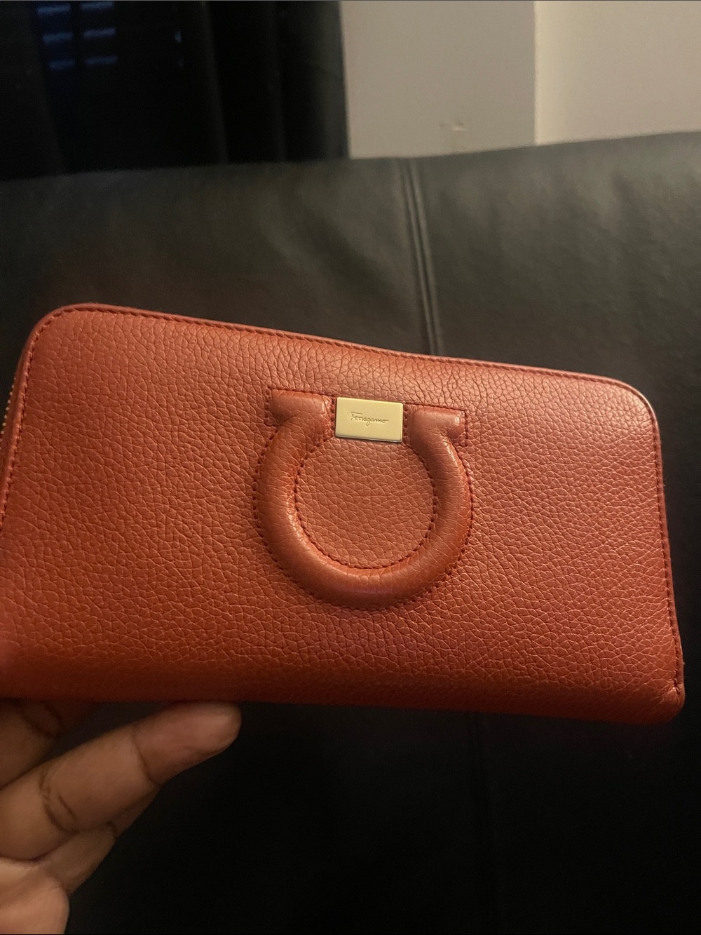 Ferragamo 22C843 Women's Long Wallet Gancho City Red Salvatore Ferragamo, red